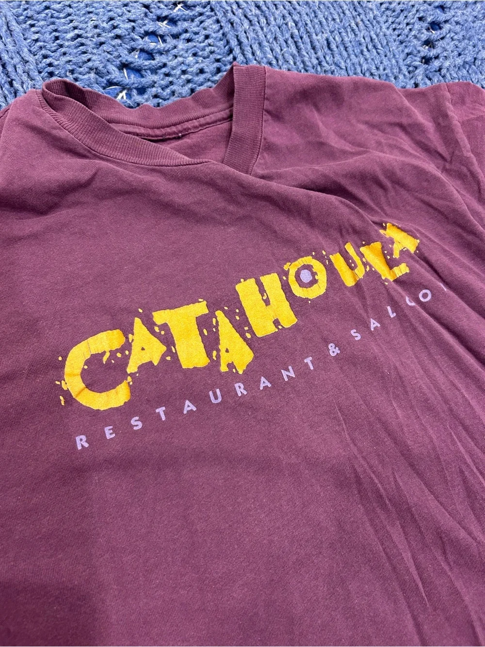 Burgundy Pet Tee with Yellow Logo